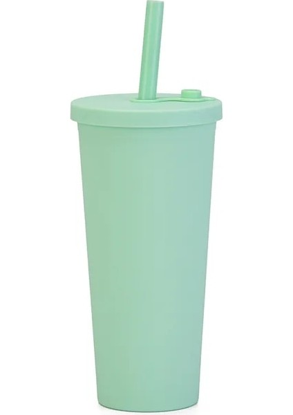 E 700ML 700ML Sıska Tumbler Plastik Bardak Süt Çay Bardağı Soğuk Içecek Kupa Çift Katmanlı Saman Bardak Kabarcık Çay Inciler Smoothie Boba Bardak 24OZ (Yurt Dışından)