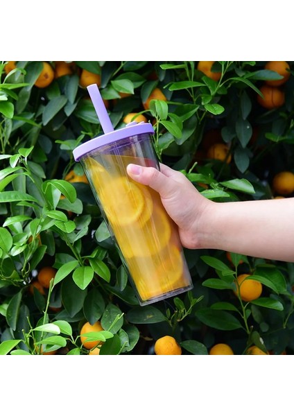 E 700ML 700ML Sıska Tumbler Plastik Bardak Süt Çay Bardağı Soğuk Içecek Kupa Çift Katmanlı Saman Bardak Kabarcık Çay Inciler Smoothie Boba Bardak 24OZ (Yurt Dışından) indirimleri