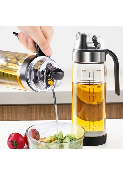 450 ml 2023 Yüksek Borosilikat Anti-Sızıntı Yağdanlık Cam Şişe Yağı Ev Mutfak Baharatlar ile Soya Sosu Sirke Pot Yağ Tankı Otomatik (Yurt Dışından)