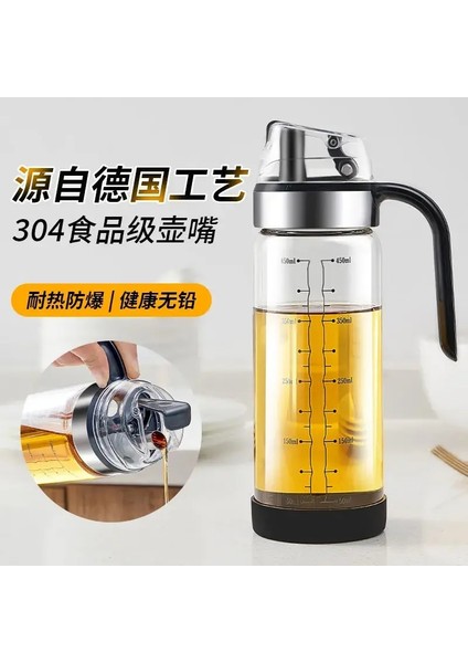 450 ml 2023 Yüksek Borosilikat Anti-Sızıntı Yağdanlık Cam Şişe Yağı Ev Mutfak Baharatlar ile Soya Sosu Sirke Pot Yağ Tankı Otomatik (Yurt Dışından)