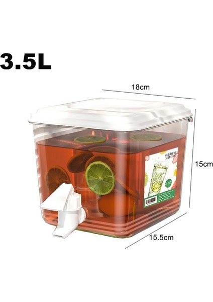 3.5l Su Sürahisi Büyük Buzdolabı Soğuk Su Isıtıcısı Musluklu Plastik Ev Limonata Şişesi Yaz Içecek Dağıtıcı Mutfak Soğuk Su Kovası (Yurt Dışından)