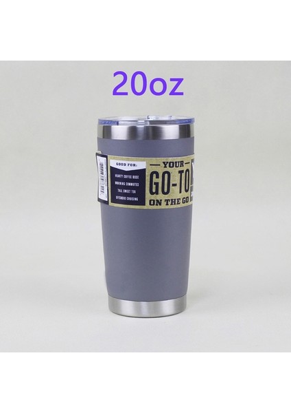 20OZ Gri 3 Logo 30 20 Oz Bardak Çift Duvar Su Termal Termos Kahve Kupa Yetys Matara Paslanmaz Çelik Termos Şişe (Yurt Dışından)