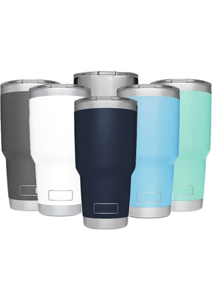 20OZ Gri 3 Logo 30 20 Oz Bardak Çift Duvar Su Termal Termos Kahve Kupa Yetys Matara Paslanmaz Çelik Termos Şişe (Yurt Dışından)
