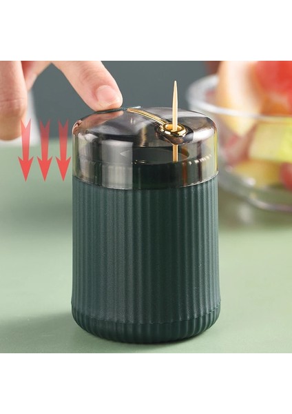 Yeşil Basit Kürdan Kutusu Kürdan Dağıtıcı Ceative Itme Otomatik Çıkarma Kürdan Kavanoz Tutucu Ev Uygun Hediye Ev Gadget (Yurt Dışından)