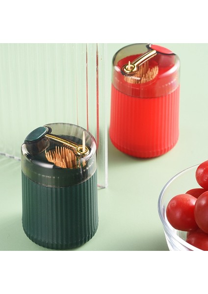 Yeşil Basit Kürdan Kutusu Kürdan Dağıtıcı Ceative Itme Otomatik Çıkarma Kürdan Kavanoz Tutucu Ev Uygun Hediye Ev Gadget (Yurt Dışından) fırsatları