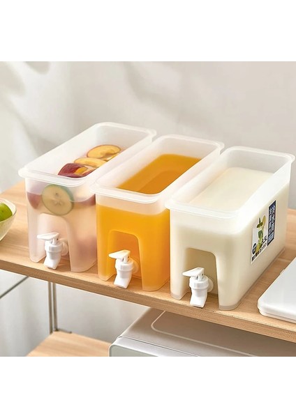 3.5l Su Sürahisi Büyük Buzdolabı Soğuk Su Isıtıcısı Musluklu Plastik Ev Limonata Şişesi Yaz Içecek Dağıtıcı Mutfak Soğuk Su Kovası (Yurt Dışından)