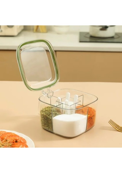 B Yaratıcı Mutfak Baharat Kutusu Duvar Asılı Kombinasyon Şeker ve Tuz Kavanoz Şeffaf Baharat Kutusu Yağdanlık Mühürlü Depolama Kavanoz (Yurt Dışından)