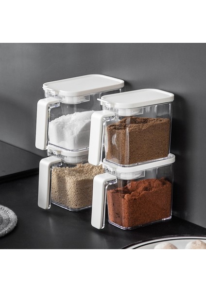 B Yaratıcı Mutfak Baharat Kutusu Duvar Asılı Kombinasyon Şeker ve Tuz Kavanoz Şeffaf Baharat Kutusu Yağdanlık Mühürlü Depolama Kavanoz (Yurt Dışından) fiyatları