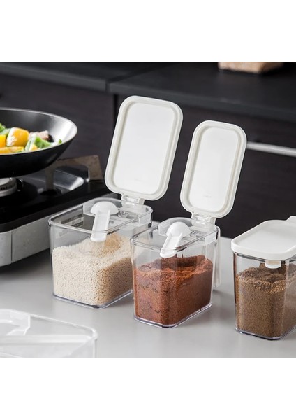 B Yaratıcı Mutfak Baharat Kutusu Duvar Asılı Kombinasyon Şeker ve Tuz Kavanoz Şeffaf Baharat Kutusu Yağdanlık Mühürlü Depolama Kavanoz (Yurt Dışından) fırsatları