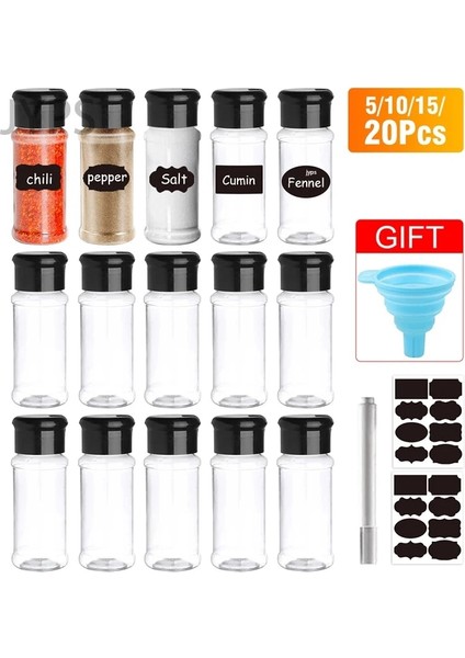 20 Adet Raf ile 5/10/15/20 Adet Kavanoz Baharat Tuz ve Biber Çalkalayıcı Baharat Kavanozu Baharat Organizatör Plastik Barbekü Çeşni Mutfak Gadget Aracı (Yurt Dışından) fiyatları