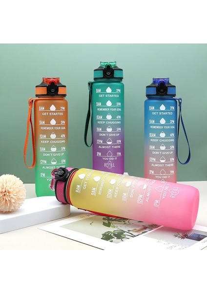 800ML Mavi 800ML-1000ML 1 Litre Su Şişesi Zaman Ölçeği ile Fitness Açık Spor Su Pipetli Şişeler Buzlu Sızdırmaz Motivasyon Spor Bardak 1l (Yurt Dışından)