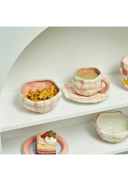 L 200ML-300ML 300ML 10OZ Kore Tarzı Kawaii Sevimli Seramik Kupalar El Yapımı Çiçek Desen Kahvaltı Kahve Süt Fincan Çanak ve Kaşık ile (Yurt Dışından) modelleri