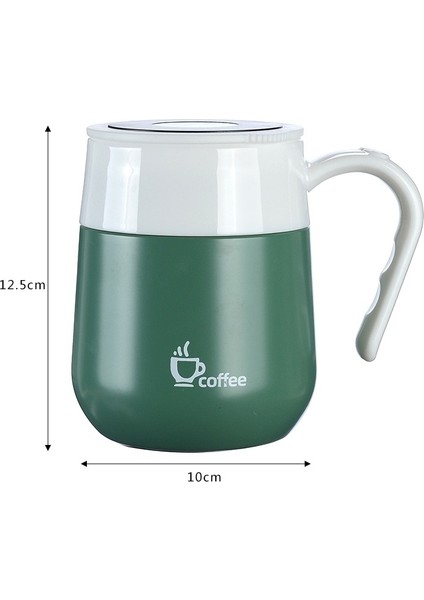 Açık Yeşil 470ML Seyahat Kahve Kupa Sıcak Soğuk Içecekler Için Yalıtımlı LED Sıcaklık Göstergesi Akıllı 304 Paslanmaz Çelik Saplı Kapaklı Termal Kupalar (Yurt Dışından)