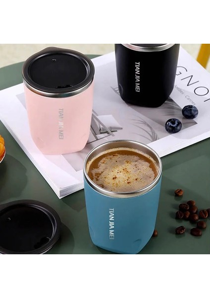 Pembe 304 Paslanmaz Çelik Bardak Çift Katmanlı Isı Yalıtım Bardak Seyahat Araba 300 ml Kapaklı Kupalar Şişe Süt Içme Kahve Fincanları (Yurt Dışından) modelleri