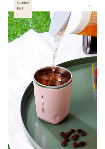 Pembe 304 Paslanmaz Çelik Bardak Çift Katmanlı Isı Yalıtım Bardak Seyahat Araba 300 ml Kapaklı Kupalar Şişe Süt Içme Kahve Fincanları (Yurt Dışından) fırsatları