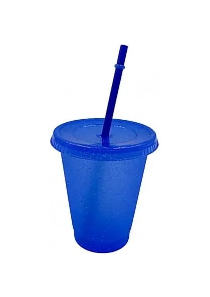 Mavi 700 ml 480 ML/700 ml Yetişkin Yaratıcı Su Bardağı Payetli Glitter Pp Plastik Sıcaklık Algılama Çok Özellikli Rahat Saman Bardak (Yurt Dışından)