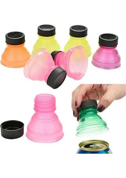 Rastgele 6 Paket Yeniden Kullanılabilir Içecek Konserve Kapağı Bira Içecek Konserve Kapağı Üst Koruyucu Sızdırmaz Mühür Içecek Kapağı Içecek Açacağı (Yurt Dışından)