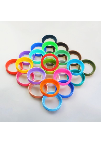 Koyu Kahverengi 28 Renk 8.0 cm Silikon Bardak Alt Koruyucu Kapak Bardak Tutucu 80 mm Termos Bardak Tabanı Koruyucu Kılıf Bardak Alt Kapak (Yurt Dışından)