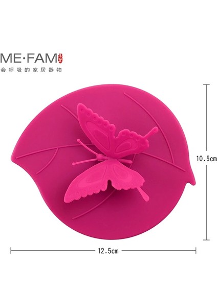 Turuncu 3 Parça Me.fam Moda Renkli Güzel 3D Kelebek + Yapraklar Silikon Bardak Kapağı 10.5 cm Toz Geçirmez Mühür Kapak Cam Seramik Plastik Kupa Kapağı (Yurt Dışından)