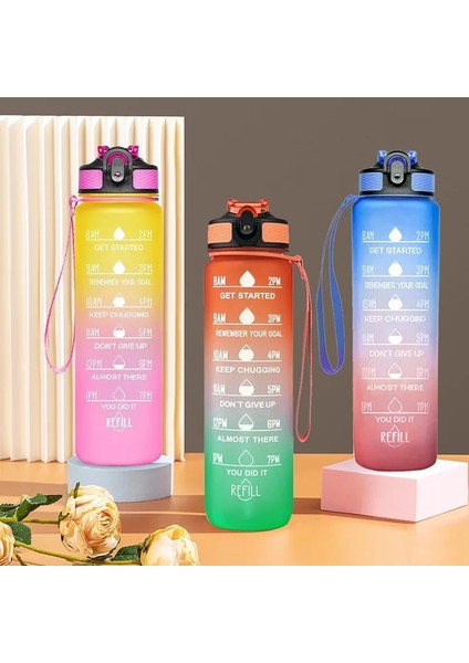 800ML Mavi 800ML-1000ML 1 Litre Su Şişesi Zaman Ölçeği ile Fitness Açık Spor Su Pipetli Şişeler Buzlu Sızdırmaz Motivasyon Spor Bardak 1l (Yurt Dışından)