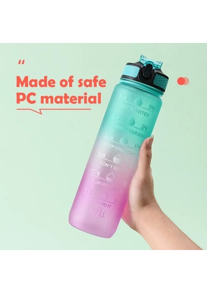 800ML Mavi 800ML-1000ML 1 Litre Su Şişesi Zaman Ölçeği ile Fitness Açık Spor Su Pipetli Şişeler Buzlu Sızdırmaz Motivasyon Spor Bardak 1l (Yurt Dışından)
