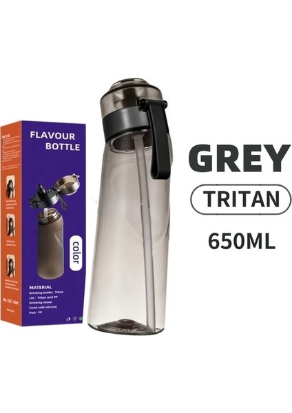 650ML-GRİ Şişe 3x Turuncu 650ML Hava Aromalı 1/7 Aroma Kapsüllü Su Şişesi Vandens Butelis 0 Şeker 0 Kalori Bottiglia Içecek Şişesi Aromaları (Yurt Dışından)