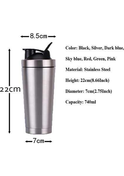 Altın 701-800 ml Protein Shaker Şişesi 304 Paslanmaz Çelik Spor Salonu Shake Su Isıtıcısı Spor Milkshake Mikser Su Şişesi Fitness Için Peynir Altı Suyu Proteini Bpa Içermez (Yurt Dışından) fırsatları