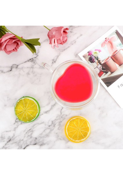 Tip A 240ML 101-200ML 180ML/240ML Kalp Aşk Şekilli Çay Bardağı Kahve Kupa Çift Duvar Cam Bira Suyu Bardak Hediye Isıya Dayanıklı Drinkware (Yurt Dışından)