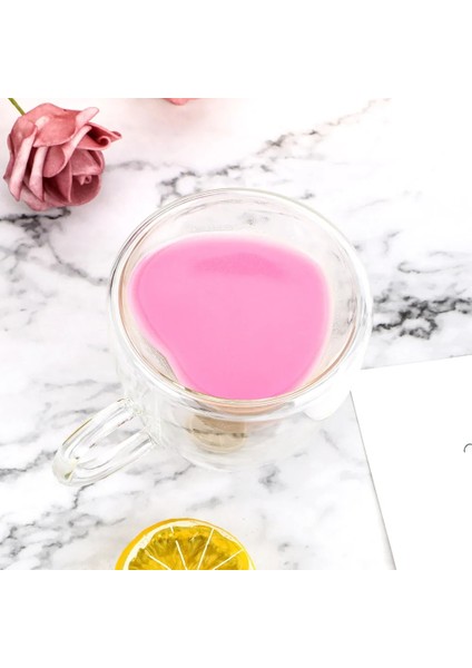 Tip A 240ML 101-200ML 180ML/240ML Kalp Aşk Şekilli Çay Bardağı Kahve Kupa Çift Duvar Cam Bira Suyu Bardak Hediye Isıya Dayanıklı Drinkware (Yurt Dışından)