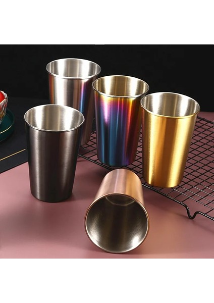 350ML Mor 230-500ML 230/350/500ML Paslanmaz Çelik Bira Kupaları Soğuk Içecekler Bardaklar Northerneurope Taşınabilir Kahve Fincanı Ofis Için Tek Katmanlı Drinkware (Yurt Dışından)