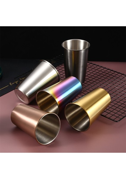 350ML Mor 230-500ML 230/350/500ML Paslanmaz Çelik Bira Kupaları Soğuk Içecekler Bardaklar Northerneurope Taşınabilir Kahve Fincanı Ofis Için Tek Katmanlı Drinkware (Yurt Dışından)