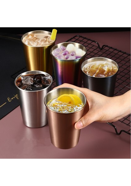 350ML Mor 230-500ML 230/350/500ML Paslanmaz Çelik Bira Kupaları Soğuk Içecekler Bardaklar Northerneurope Taşınabilir Kahve Fincanı Ofis Için Tek Katmanlı Drinkware (Yurt Dışından)