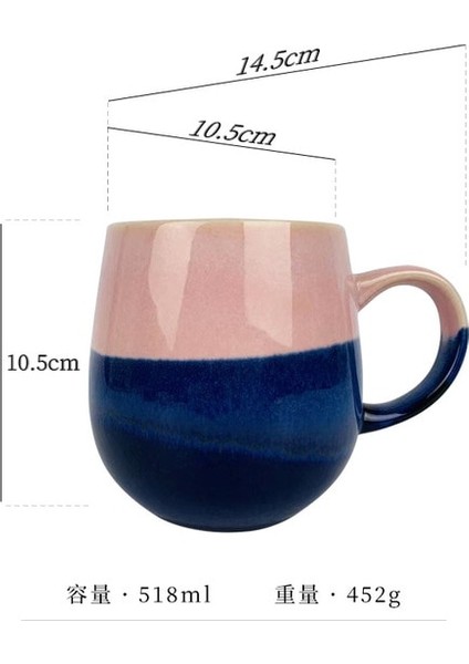 09 500 ml Pot Göbek Kupa Kahve Fincanı Iskandinav Kişilik Çay Bardağı Renkli Yaratıcı Fırın Değişimi Seramik Fincan Kupa Çift Hediye Bardaklar (Yurt Dışından)