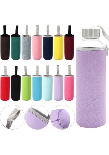 360 ml Gri Kullanışlı Taşınabilir Su Şişesi Kapağı Vakum Bardak Kol Cam Şişe Çantası Kılıfı Su Şişesi Kılıfı Açık Spor Kamp Aksesuarları (Yurt Dışından)