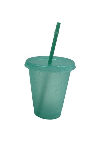 Küçük Açık Yeşil 400-700ML 480/700ML Flaş Su Pipetli Şişe Glitter Pipetli Bardak Plastik Yeniden Kullanılabilir Kahve Kupa Içme Bardağı Meyve Suyu Bar Açık Drinkware (Yurt Dışından)