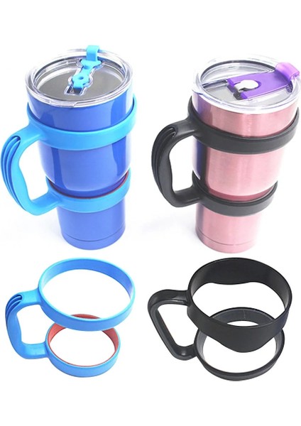 Mavi Taşınabilir Kaymaz Bardak Tutucu Bardak Kolu Yeti Için Çift Halkalı 30 Oz Bardak Seyahat Su Kupaları (Yurt Dışından)