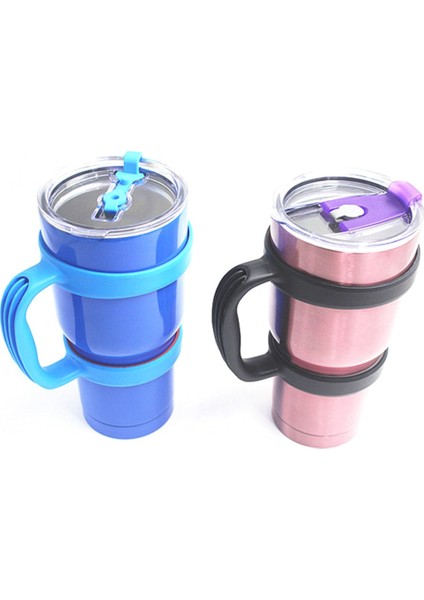 Mavi Taşınabilir Kaymaz Bardak Tutucu Bardak Kolu Yeti Için Çift Halkalı 30 Oz Bardak Seyahat Su Kupaları (Yurt Dışından)
