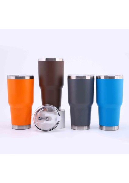 Mavi Taşınabilir Kaymaz Bardak Tutucu Bardak Kolu Yeti Için Çift Halkalı 30 Oz Bardak Seyahat Su Kupaları (Yurt Dışından)