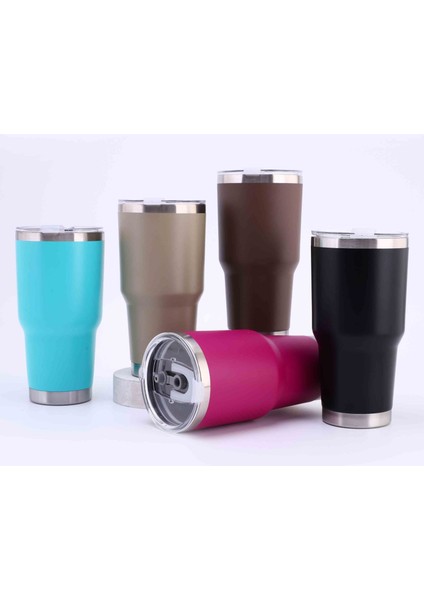 Mavi Taşınabilir Kaymaz Bardak Tutucu Bardak Kolu Yeti Için Çift Halkalı 30 Oz Bardak Seyahat Su Kupaları (Yurt Dışından)