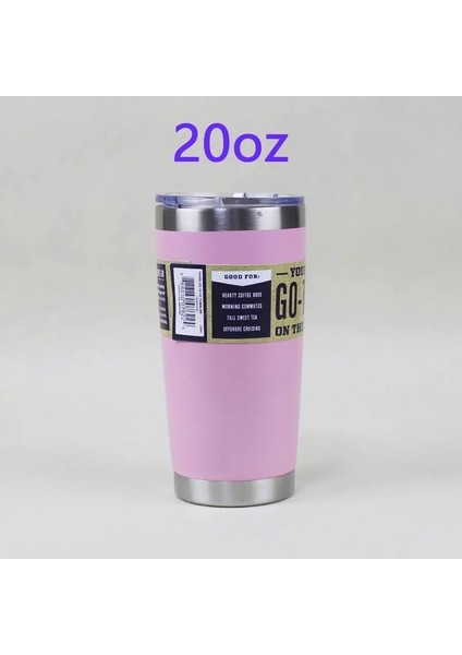 20OZ Açık Pembe 3 Logo Paslanmaz Çelik Bardak Çift Duvar Su Termal Termos Kahve Kupa Yetys Şişeler Termoslar 30OZ 20OZ Bardak Su Şişesi (Yurt Dışından)