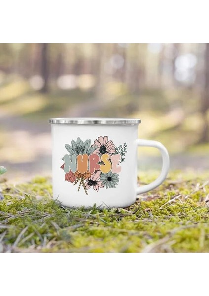 UXH207734-A015WH 360ML Hemşire Yaşam Baskı Kupalar Yaratıcı Kahve Fincanları Içecekler Tatlı Kahvaltı Süt Kupası Emaye Kupalar Kolu Drinkware Hemşire Için En Iyi Hediyeler (Yurt Dışından)
