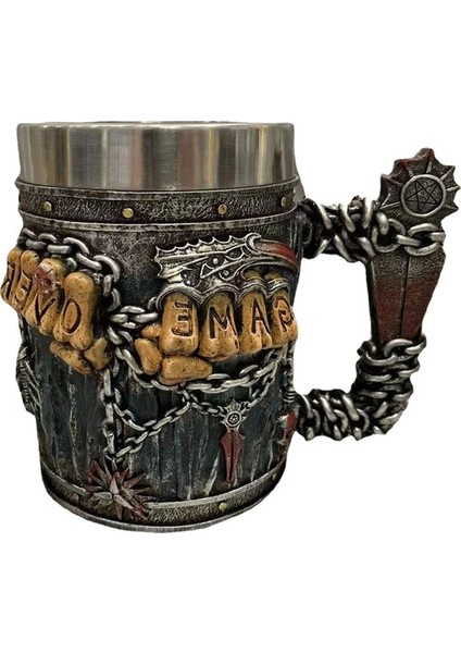 600 ml K Gösterisi Olarak Iskandinav Mitolojisinde Odin ve Thor Viking Bira Kupa Stein Tankard Paslanmaz Çelik Astar ile Iskandinav Geleneği Kahve Kupa Içecek Fincan 20O (Yurt Dışından)