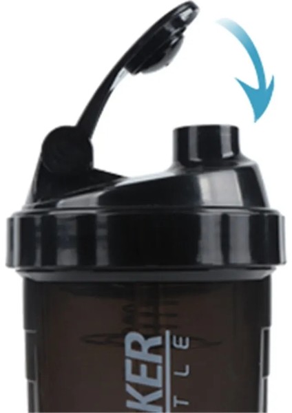 Siyah 501-600 ml 3 Katmanlar Shaker Protein Şişesi Toz Shake Bardak Su Şişesi Plastik Karıştırma Kabı Vücut Geliştirme Egzersiz Şişesi (Yurt Dışından) modelleri