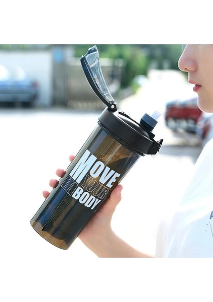 Siyah Shaker Şişeleri Taşınabilir Protein Tozu Sızdırmaz Su Şişesi Spor Salonu Karıştırma Şişesi Açık Plastik Içecek Kupası Egzersiz Şişesi (Yurt Dışından) modelleri