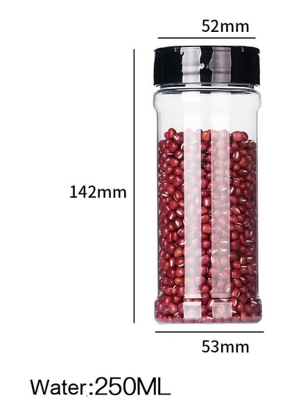 250ML 100ML/250ML Şeffaf Plastik Baharat Kavanozları Çalkalayıcı Kapaklı Etiketler Baharat Şişesi Baharat Kapları Otlar Tozlar Tuz ve Biber (Yurt Dışından)