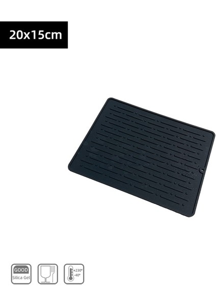 20X15 Siyah 1 Adet Mutfak Silikon Bulaşık Kurutma Mat Isıya Dayanıklı Drenaj Sofra Bulaşık Makinesi Dayanıklı Yastık Pedi Yemek Takımı Masa Mat Placemat (Yurt Dışından)