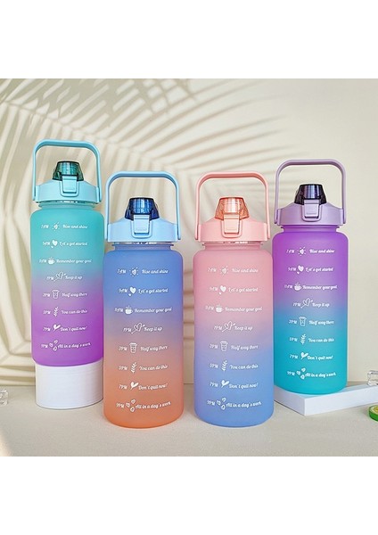 900ML Pembe 2000ML ve 900ML 2ADET Zaman Işaretleyicili Spor Su Şişesi Saman Bardak Taşınabilir Yeniden Kullanılabilir Plastik Bardak Açık Seyahat Spor Salonu Taşınabilir (Yurt Dışından) modelleri