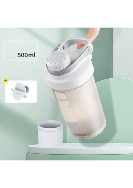 Gri 500ML 400-500ML Gıanxı Çalkalayıcı Şişe Fitness Egzersiz Su Şişesi Ölçekli Yemek Değiştirme Milkshake Protein Sallar Tozu ve Karıştırıcı Bardak (Yurt Dışından)