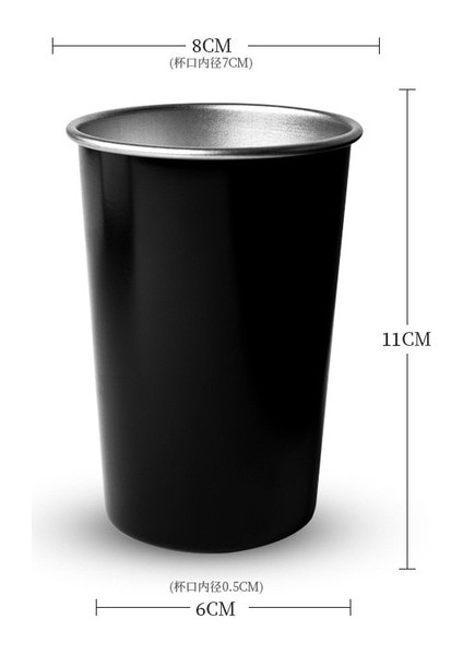 350ML Siyah Rungeasını Açık Kamp Bardağı 350ML/45ML Istiflenebilir Çay Kahve Şarap Bardağı Paslanmaz Çelik Kupa Seyahat Ultralight Taşınabilir Drinkware (Yurt Dışından)