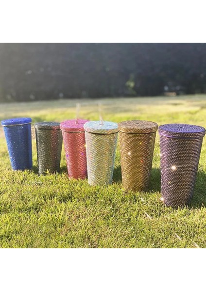 Mavi 2 Adetvakum Şişesi Taşınabilir Aşınmaya Dayanıklı Çok Renkli Sağlam Termal Kupa Yürüyüş Için Elmas Çivili Tumbler 2021 Pipetli Kupa (Yurt Dışından) fiyatları